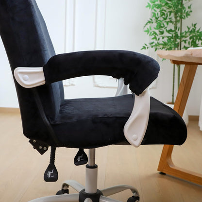 FORCHEER Office Chair Armrest Covers 12-15 Inch Velvet Elastic Black Arm Rest Covers for Desk Computer Chairs Washable
