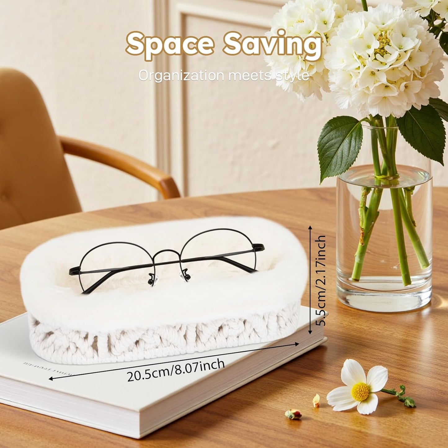 Glasses Holder,Anti-scratch Plush Lined Eyeglass Holder Stand for Nightstand Desk Storage Organizer