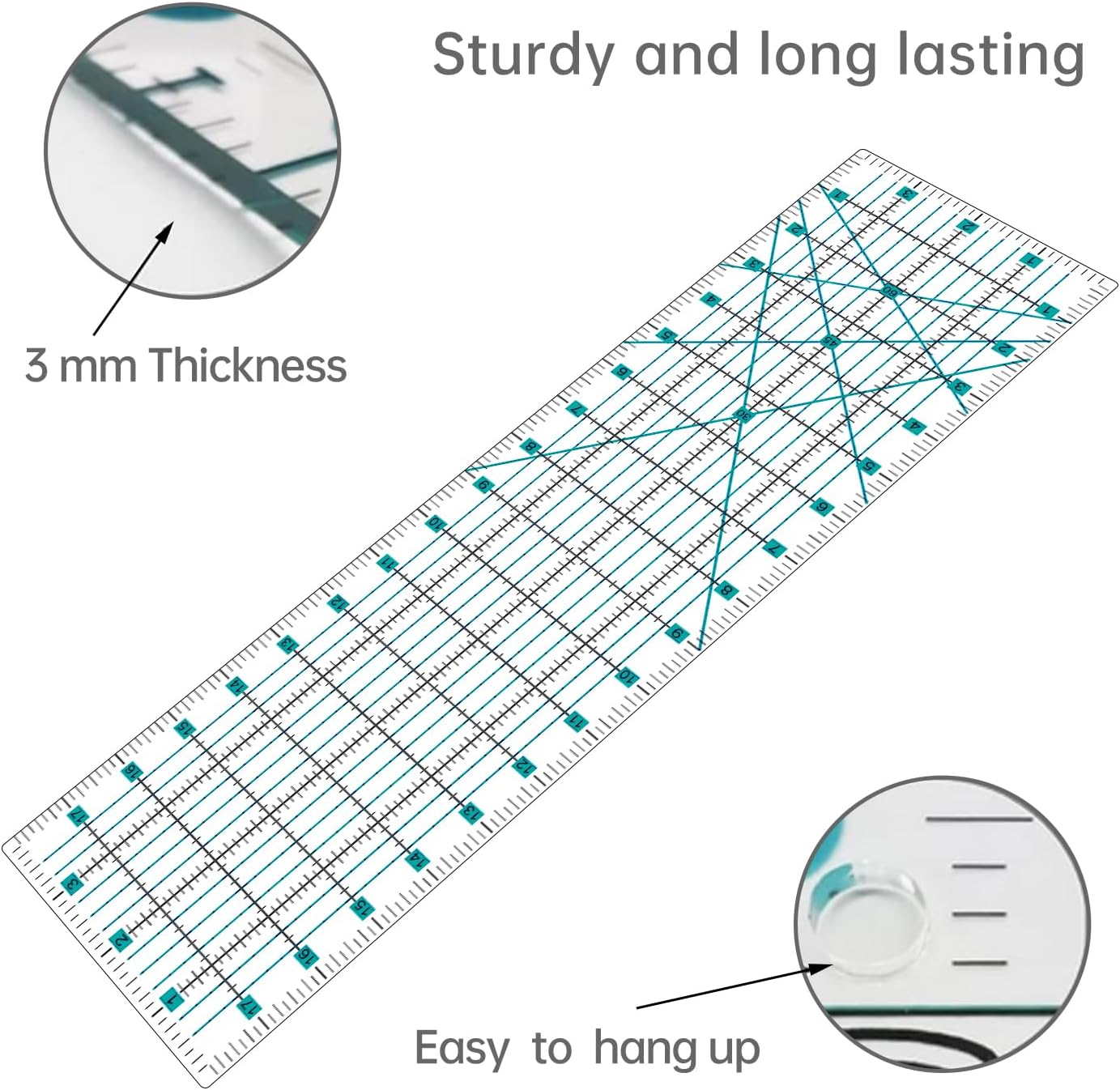 Headley Tools Rotary Cutter Set - 45mm Fabric Cutter, 5 Extra Rotary Blades, A3 Cutting Mat, Quilting Ruler and Sewing Clips, Craft Knife Set, Ideal for Crafting, Sewing, Patchworking, Purple