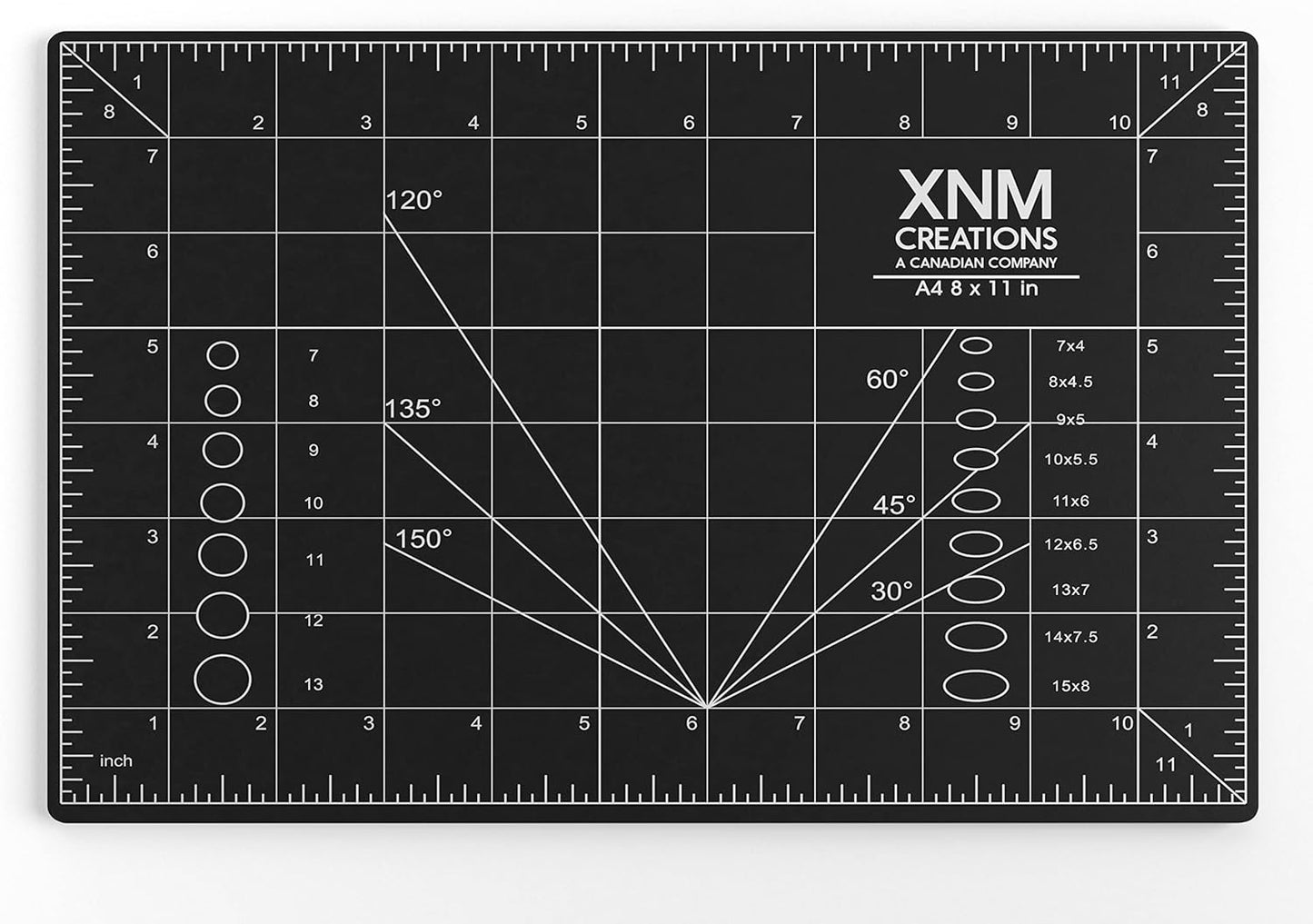 XNM Premium Self Healing Cutting Mat - 18 Inches by 24 inches - A2, 3 Layer Quality PVC Construction - Dual Sided, Imperial and Metric Grid Lines - Perfect for Cutting, Sewing, and Crafts