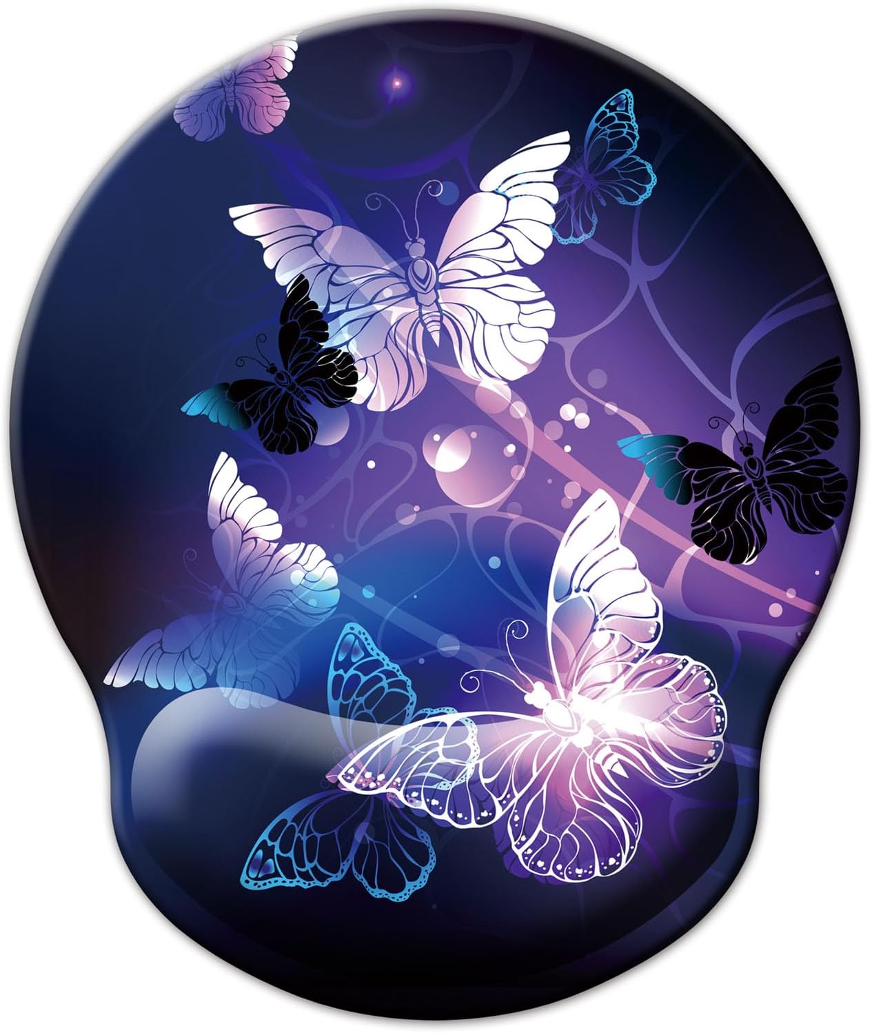 Mouse Pad with Wrist Support, Ergonomic Mouse Pad with Memory Foam Wrist Rest Cushion, Non-Slip Rubber Base Gaming Mice Pad for Home Office Computer Laptop, Flowers Grass