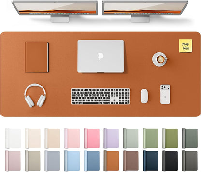 YSAGi Leather Office Desk Pad Protector, Large Mouse Pad, Non-Slip, PU Leather, Laptop Desk Blotter, Waterproof Writing Pad for Office and Home, Black, 23.6" x 13.8" - Colors B