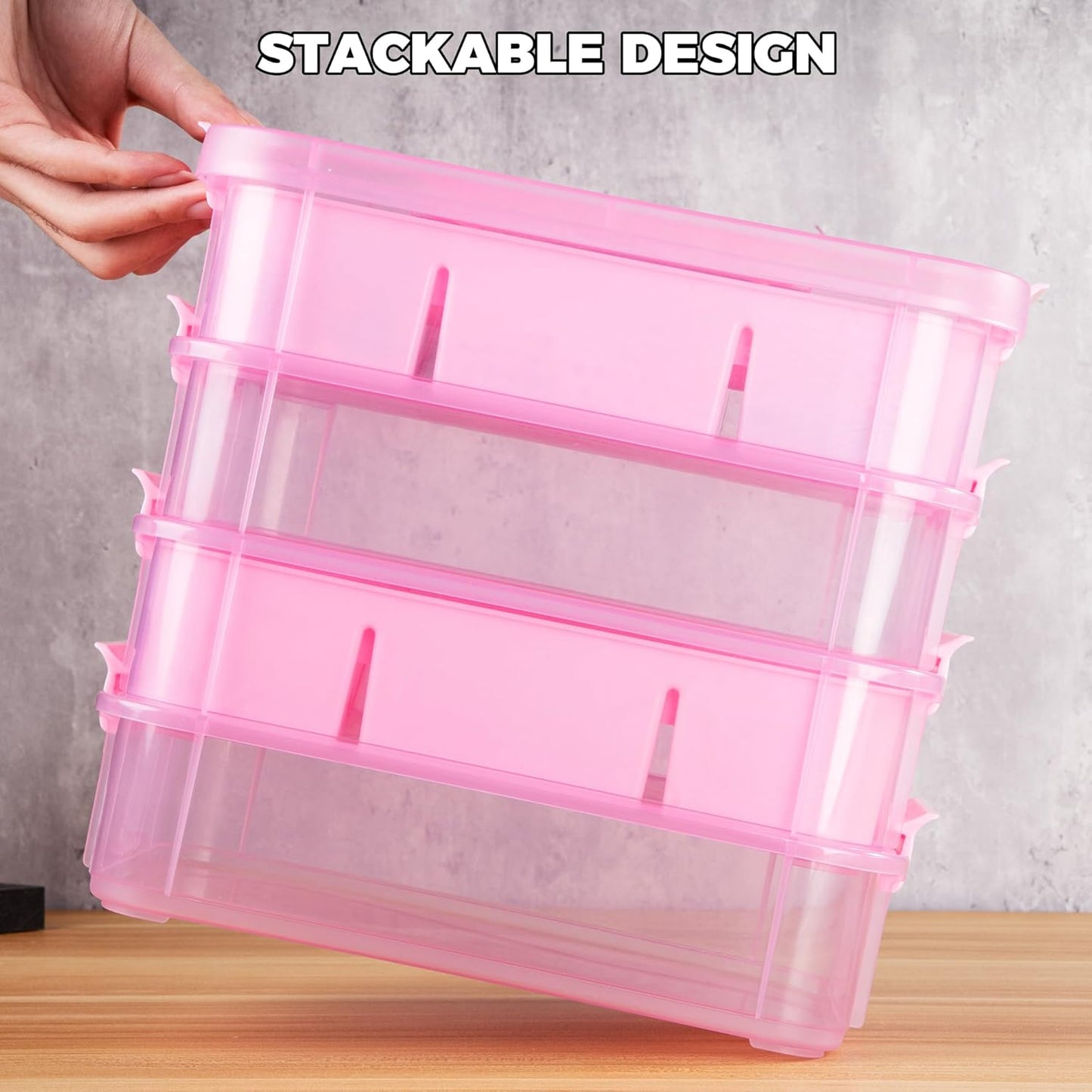 CraftGenes Art Supply Storage Organizer with 2 Removable Trays, 4-Layer 10QT Durable Craft Organizers and Storage for Sewing, Tool, Office Supplies, Art, Craft Supplies