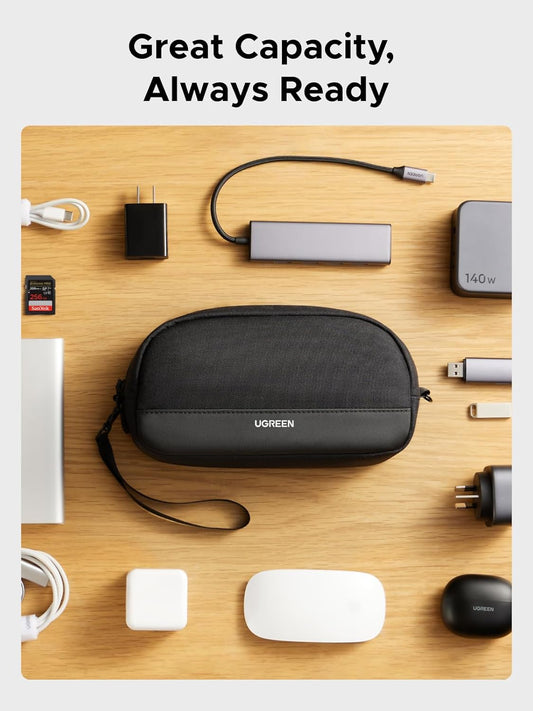 UGREEN Electronics Organizer Travel Case Bag Multifunctional Organizer Carrying Case for Cables, Cord, SD Card, Earbuds, Charger, USB Adapter, Electronic Accessories Medium Size