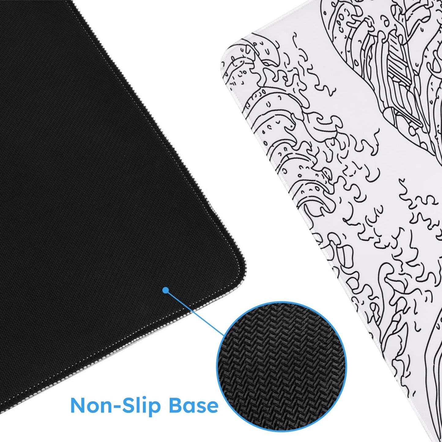 iCasso Desk Cover Mat, Office Mouse Pad, Desk Protector Mat, Extra Large Matt for Desktop,Anti-Slip XXL Big Mousepad with Stitched Edges for Computer Keyboard Retro Black - Colors B