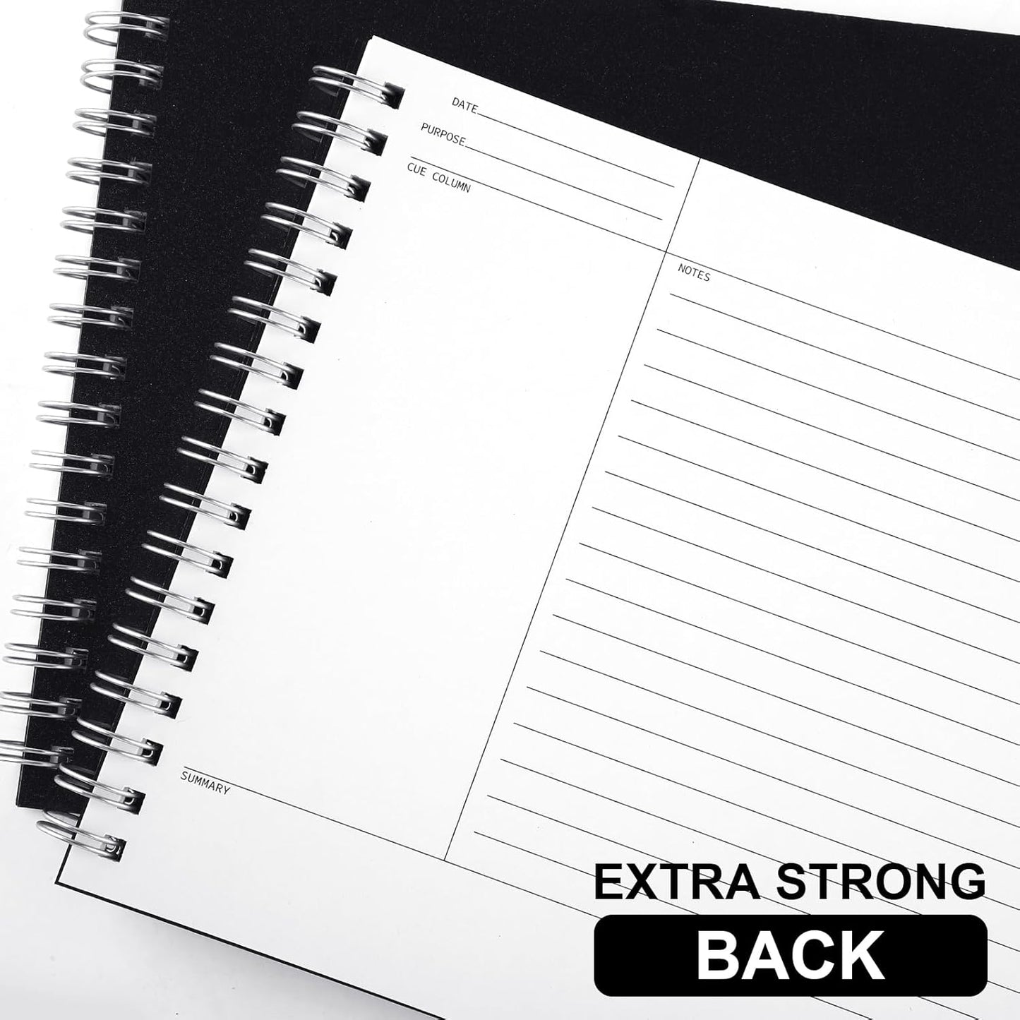 Glenmal 320 Sheets 4 Pack Note Taking Notebook 6 x 8.5 Inches Single Sided Printed Spiral Steno Pads Coil Writing Note Pads Ruled Writing Tablets for School Office Business, 80 Sheets/Pack
