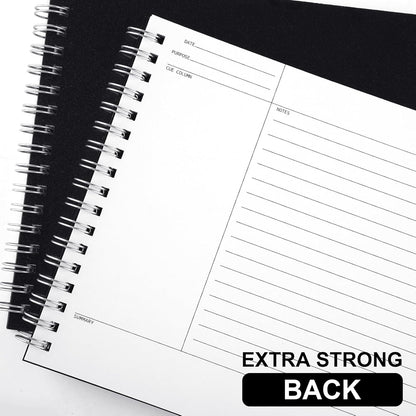 Glenmal 320 Sheets 4 Pack Note Taking Notebook 6 x 8.5 Inches Single Sided Printed Spiral Steno Pads Coil Writing Note Pads Ruled Writing Tablets for School Office Business, 80 Sheets/Pack