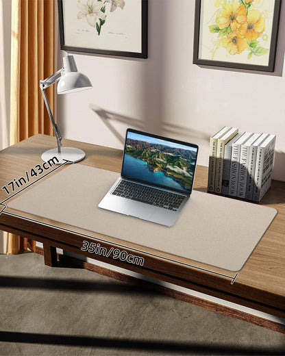 Leather Desk Pad Protector, Office Desk Mat, Large Mouse Pad, Non-Slip PU Leather Desk Blotter, Laptop Desk Pad Desk Accessories for Office and Home (Black, 40" x 17")