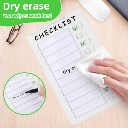 Dry Erase Chore Chart, Standable Whiteboard Checklist Board, Chore Chart for Kids Routine Chart with a Pen (Standable)