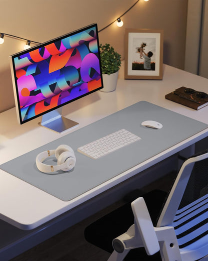 AFIING Desk Pad Protector 23.6" x 13.7" - Non-Slip Waterproof PU Leather Desk Mat for Mouse, Keyboard, Laptop, Office and Home Workspace (Beige)