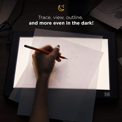 KODAK LED Light Box - 8" x 6", USB/AAA Battery Powered - Slide Viewer & Film Scanning - Flicker-Free Light Pad & Tracing Pad for Drawing - Glare-Free LED Illumination for Product Photography