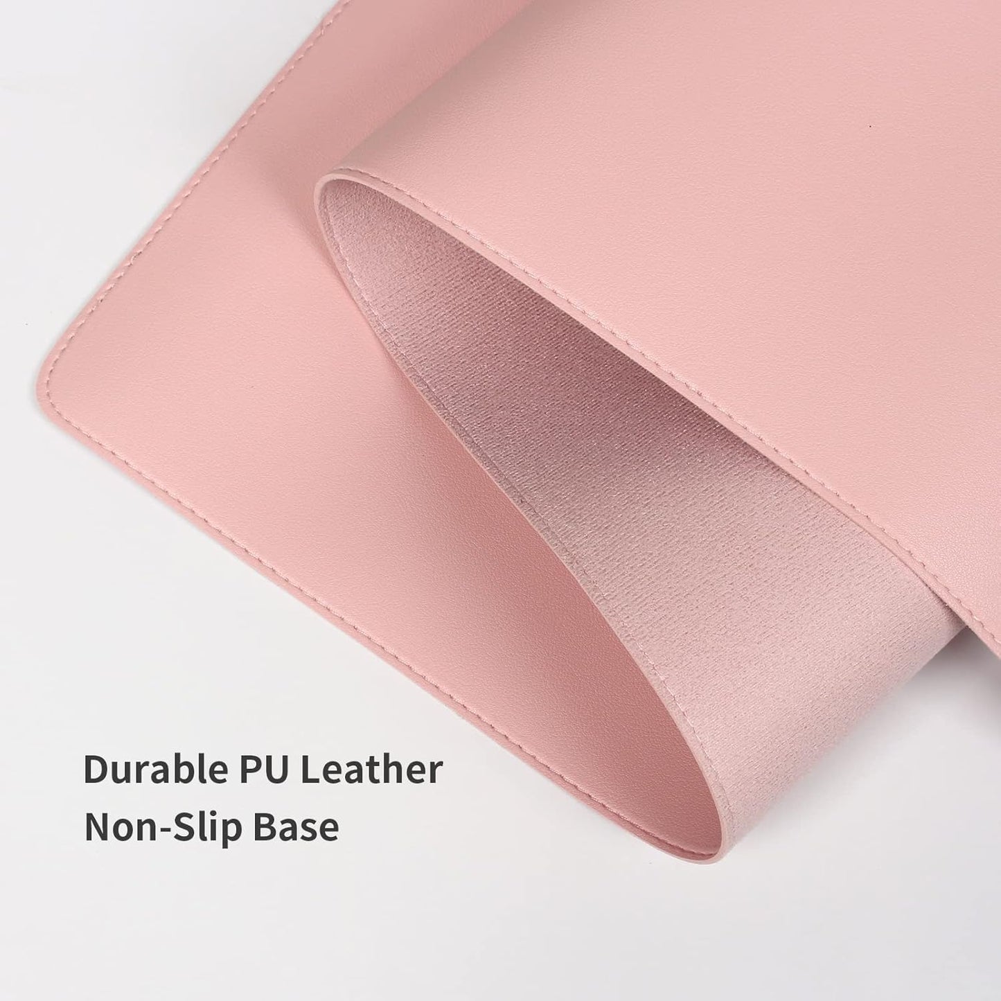 Leather Desk Pad,Wolaile 36x17 inch Large Mouse Pad,Waterproof Non-Slip Writing Desk Blotter,Computer Mat Desktop Protector for Office Home,Black