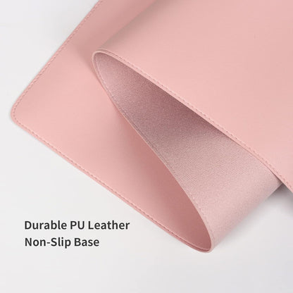 Leather Desk Pad,Wolaile 36x17 inch Large Mouse Pad,Waterproof Non-Slip Writing Desk Blotter,Computer Mat Desktop Protector for Office Home,Black