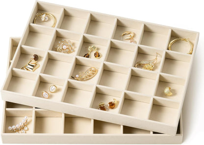 pickpiff Drawer Sunglass Organizer & Display Tray: 1 Pcs 8 Grids Velvet Scratch-Free Eyeglasses Case (13.8x9.4x1.6inch) - Soft Beige Glasses Storage Holder Box for Men & Women