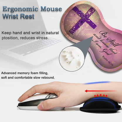 Mouse Wrist Rest and Keyboard Wrist Rest Pad Set, Non-Slip Rubber Base Smooth Surface Ergonomic Gaming Mouse Pad for Easy Typing and Pain Relief, Antique Blue Wood Grain Dog Paw + Coaster