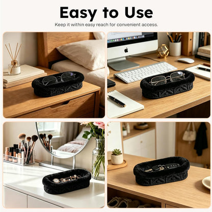 Glasses Holder,Anti-scratch Plush Lined Eyeglass Holder Stand for Nightstand Desk Storage Organizer