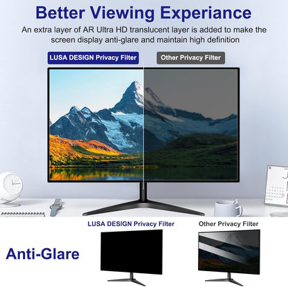 Laptop Privacy Screen 14 Inch 16:9 Aspect Ratio, Laptop Screen Privacy Shield Compatible With Lenovo Hp Dell Acer Asus Thinkpad Envy Xps, Removable Anti Glare Blue Light Computer Filter Protector