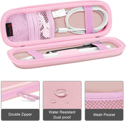 Fintie Holder Case for Apple Pencil Pro, Apple Pencil (USB-C / 1st / 2nd Generation), PU Leather Carrying Bag Sleeve Compatible with Pen, USB Cable, Samsung Stylus, Lilac Marble