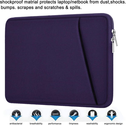 Laptop Sleeve, Durable Briefcase Shockproof Protective Case, Handbags Portable Laptop Bag for 15.6 inch HP Dell Asus Lenovo Notebook Computer with Front Pocket, Black