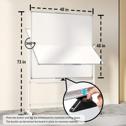 Large Whiteboard Easel with Stand, 36" x 24" Portable Standing Magnetic Dry Erase White Board, 3' x 2' Tripod Height Adjustable Flip Chart Easel for Home Office Classroom School, Silver