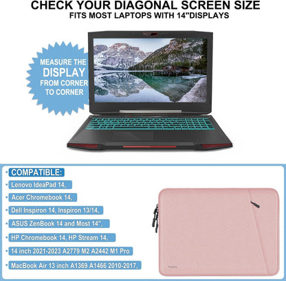 Laptop Sleeve Case 13.3 inch, Shockproof Protective Computer Cover with Accessories Pocket, Portable Laptop Bag Compatible with MacBook Air/Pro 13-13.3 inch, Compatible for MacBook Pro 14 inch, Black | Shockproof