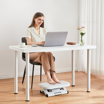 HUANUO Adjustable Desk Footrest, Foot Rest for Under Desk at Work with Massage, Adjustable Foot Stool with 3 Height Position & 30 Degree Tilt Angle Adjustment for Home, Office, Gray
