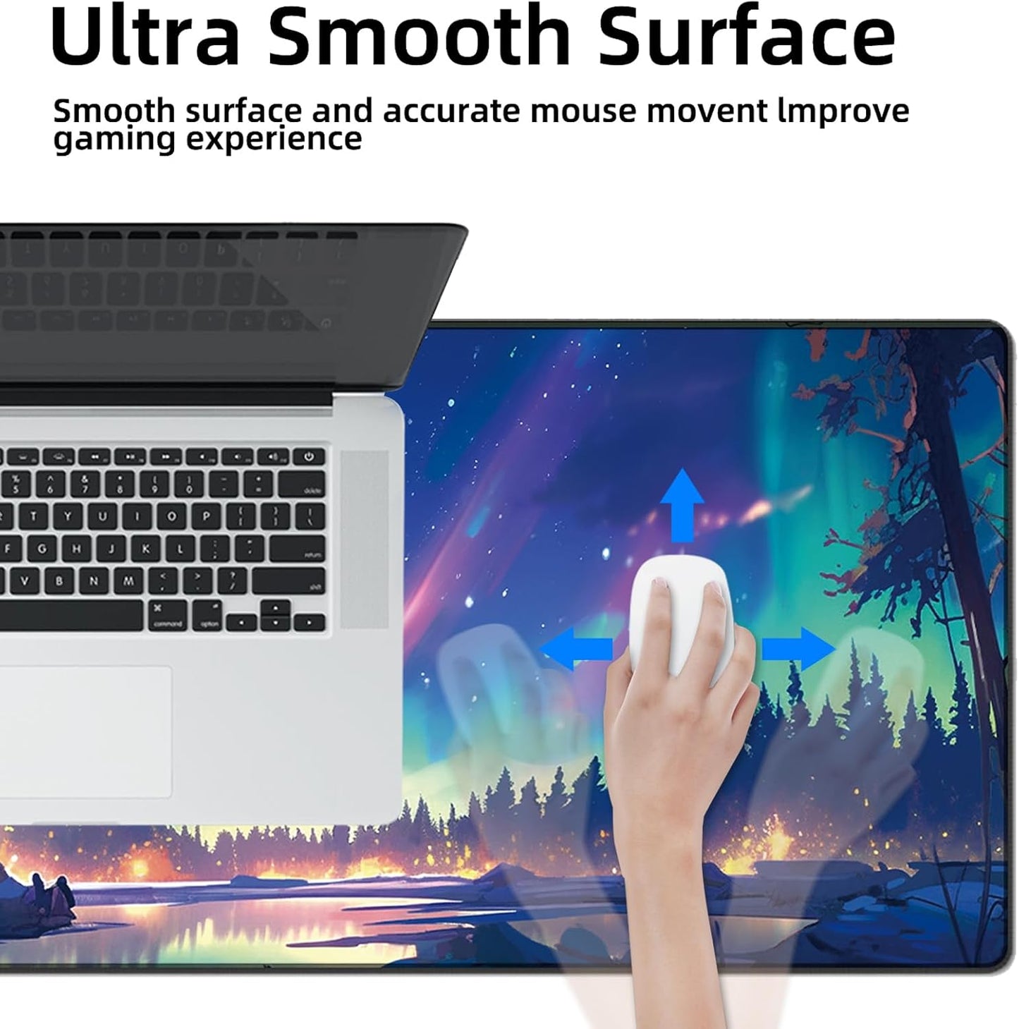 Galdas Mouse Pad For Gaming,Forest Background Pattern XXL XL Large Mouse Mat Long Extended MousePad Desk Mat Non-Slip Rubber Mice Pads Stitched Edges Thin (31.5 x 11.8 x 0.12 Inches) Tree