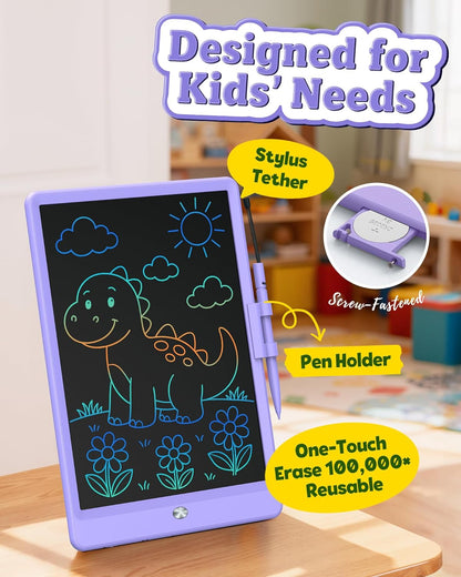 Bravokids 12 Inch LCD Writing Tablet for 3 Year Olds - Electronic Drawing Pad and Doodle Board as Educational Birthday Gifts for Girls and Boys (Pink)