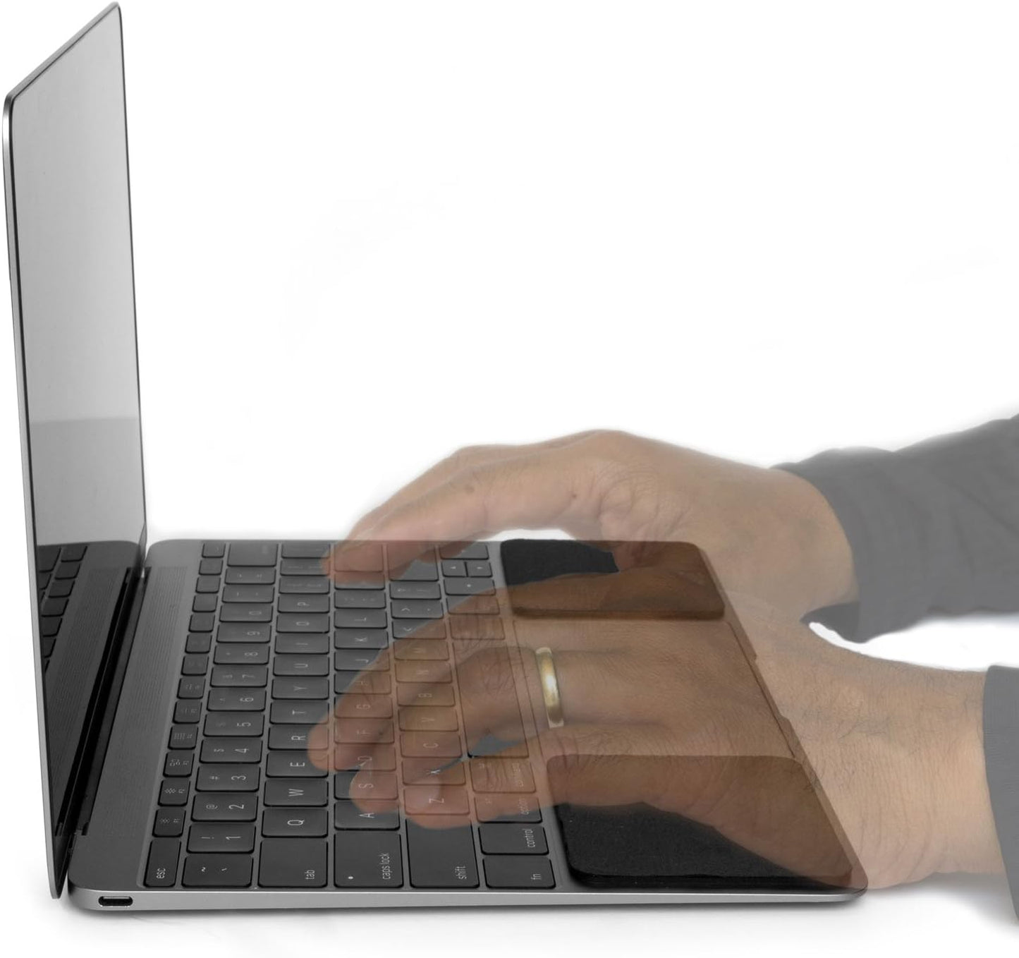 GRIFITI Small Slim Palm Pads Notebook Wrist Rest with Tacky Silicone Reposition Ergonomic Carpal Tunnel Resting Support for Computer MacBook & Laptop Keyboard Typing Pad (2 Small 3 x 2.75 inches)