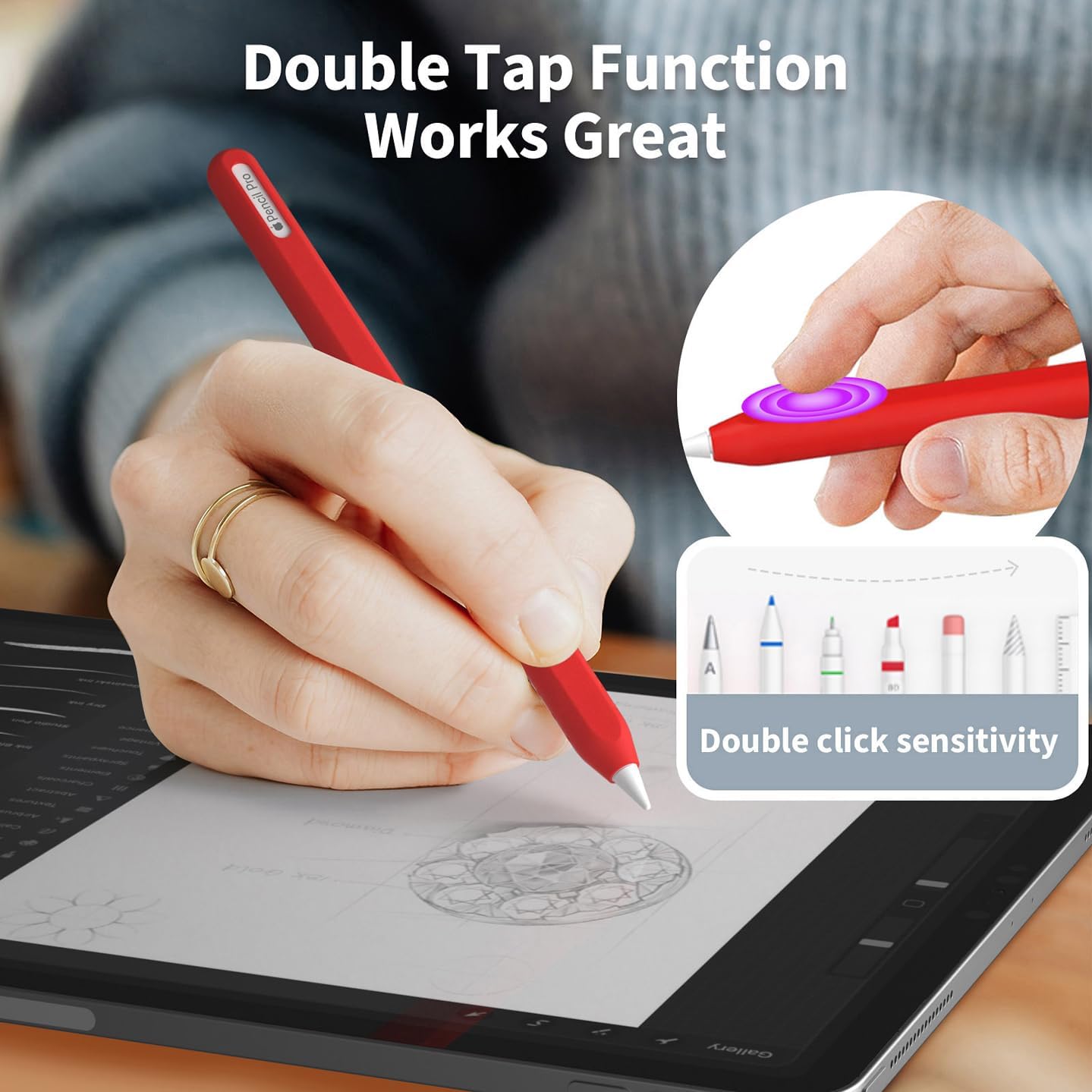 Ultra Thin Protective Pencil Cover for Apple Pencil Pro &Apple Pencil 2nd Gen Silicone Case Sleeve Compatible with Apple Pencil Pro (Pink)