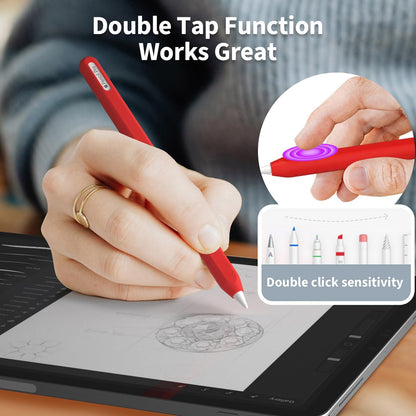 Ultra Thin Protective Pencil Cover for Apple Pencil Pro &Apple Pencil 2nd Gen Silicone Case Sleeve Compatible with Apple Pencil Pro (Pink)