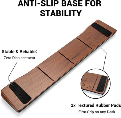 Keyboard Wrist Rest with Memory Foam Anti-Slip Rubber Base Ergonomic Wooden Wrist Rest for Mechanical Keyboard Durable and Easy to Clean for Gamer Staff (Walnut)