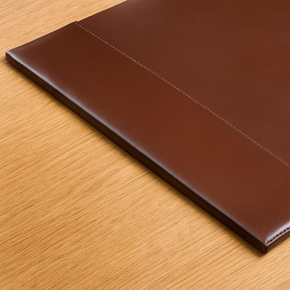 DACASSO Bonded Leather Desk Pad with Side Rails - Luxury Leather Desk Blotter for Writing - Padded Executive Desk Surface Protector - ( Burgundy, 30” x 18”)