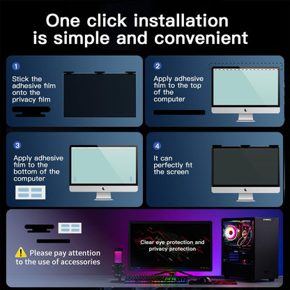 2 Pack Magnetic Hanging Computer Privacy Screen 24 Inch for 16:9 Widescreen Monitor, Removable Privacy Screen Anti Glare Blue Light Computer Screen Privacy Shield, Anti-Scratch 24in Protector Film