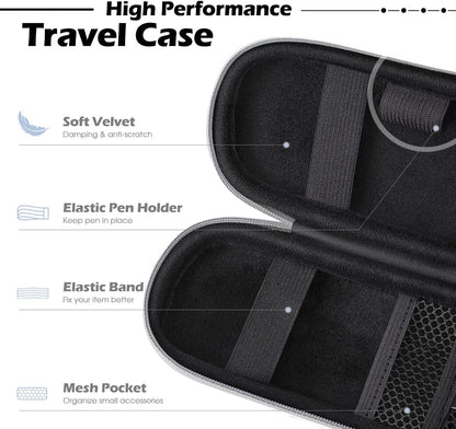 AGPTEK Case Holder for Apple Pencil, Slim PU Leather Carrying Case Pouch Cover Compatible with Apple Pen Accessories, USB Cable, Earphone,Samsung Stylus iPad Pro Pen/Pencil, Recording Pen, Gray