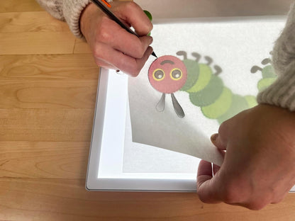 Cutterpillar Glow Elite Mini Light Board — LED Craft & Quilting Light Pad — Compact & Portable 10" x 13" Size — 4 Brightness Levels, Magnetic Base & Self-Healing Cutting Mat