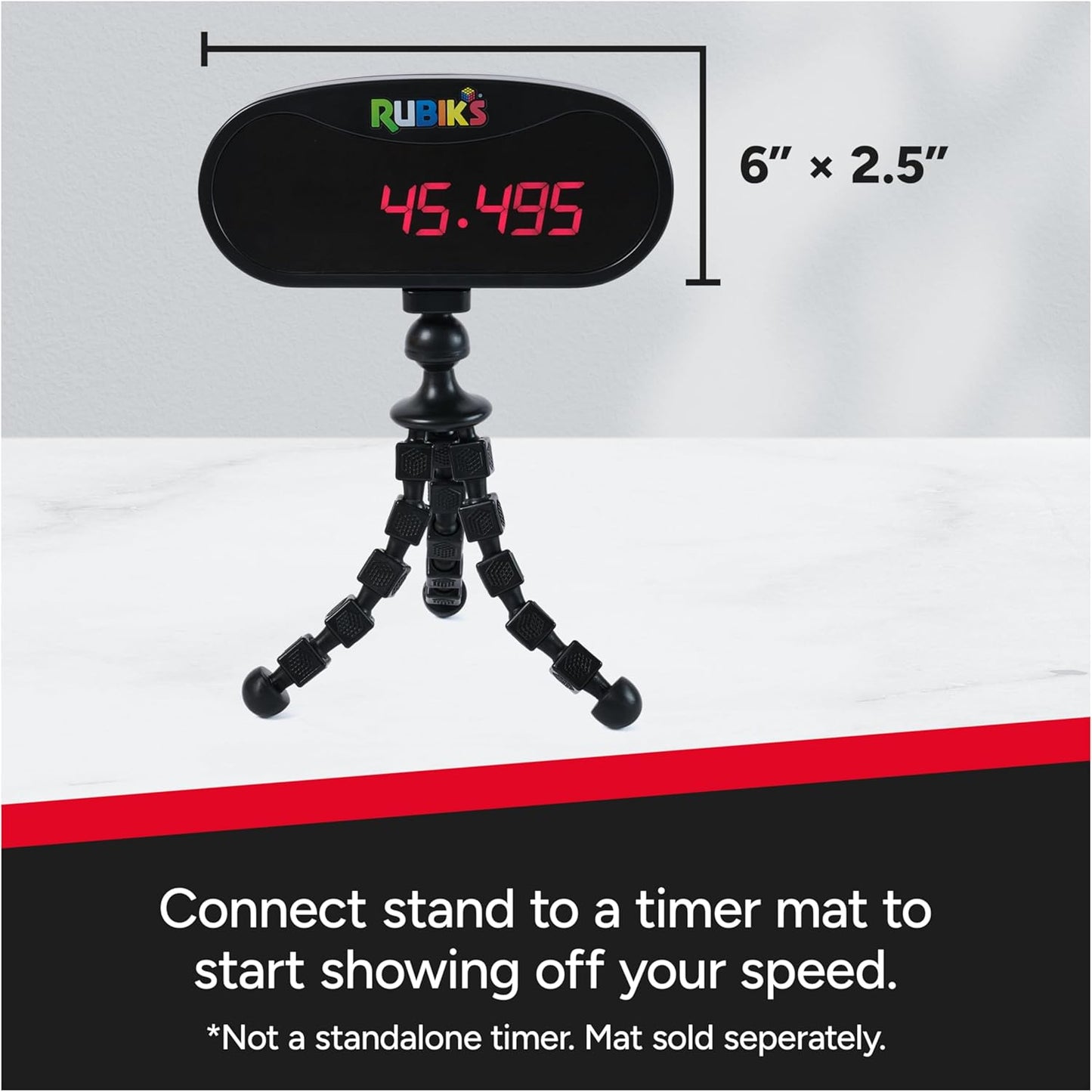 Rubik’s Cube, Timer Stand, Clear Display Device for WCA Speedcubers, Track Your Time to Solve Brain Teaser Puzzle for Adults, Problem-Solving Brain Teaser Fidget Toy for Kids, Ages 8 & Up