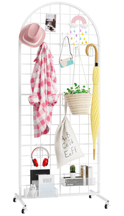 Asee'm Grid Wall Panels Display Stand 2' x 5.2' FT Black Movable Wire Grid Wall Display Rack Heavy Floorstanding Detachable Girdwall Panel with T-Base for Craft Show Rack, Retail Displays 1PCS