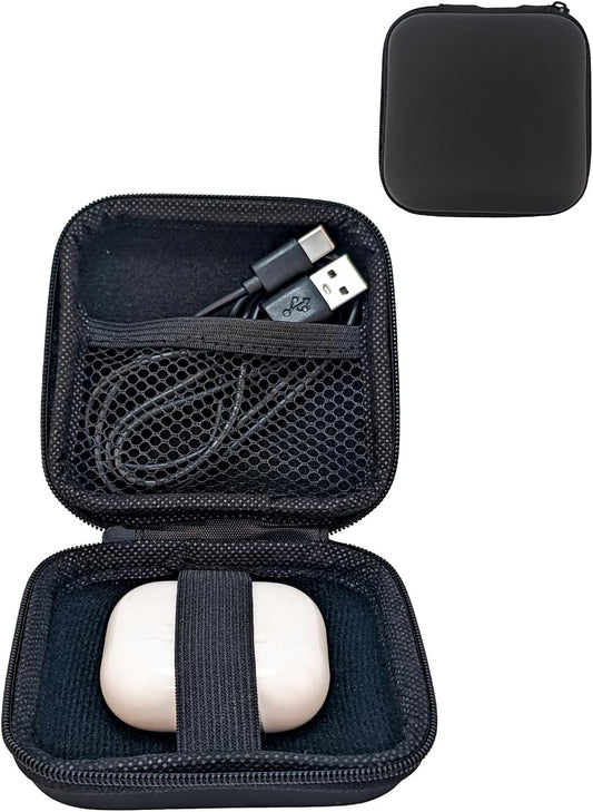 Small Waterproof Tech Organizer Pouch (3.86x3.86x1.5in) - Compact Travel Storage Bag for Chargers, Cables & Gadgets, Internal Space 3.31x3.31x1.18in (Black)