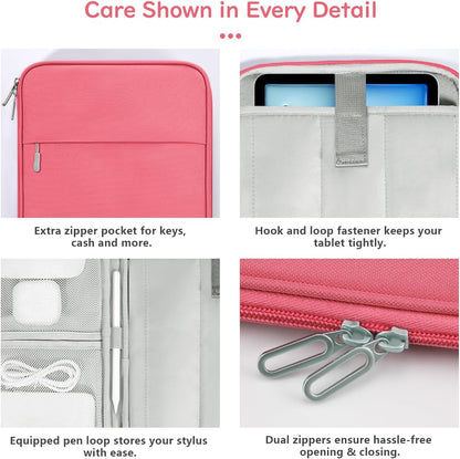 Dadanism 9-11 Inch Tablet Sleeve Padded Carrying Case for iPad (A16) 11th Gen 11", iPad 10th Gen 10.9", iPad Air M4/Pro M5 11", iPad Air 5/4, iPad 9/8/7th Gen, Galaxy Tab A11+ Plus 11", Blue