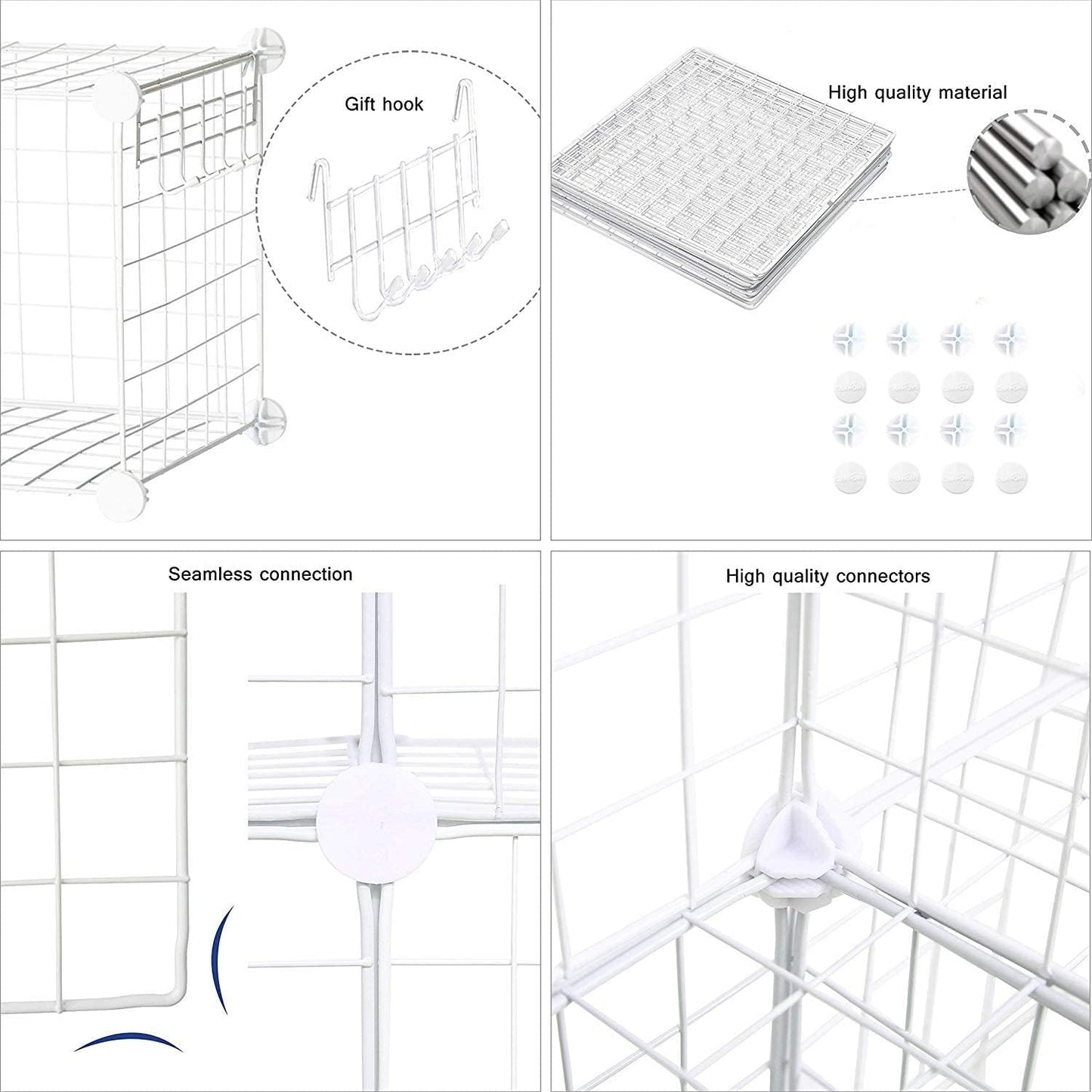 C&AHOME Wire Cube Storage, 6 - Cube Organizer Metal C Grids, Modular Shelves Units, Storage Bins Shelving, Closet Organizer, Ideal for Home, Office, Living Room, 36.6”L x 12.4”W x 36.6”H Black