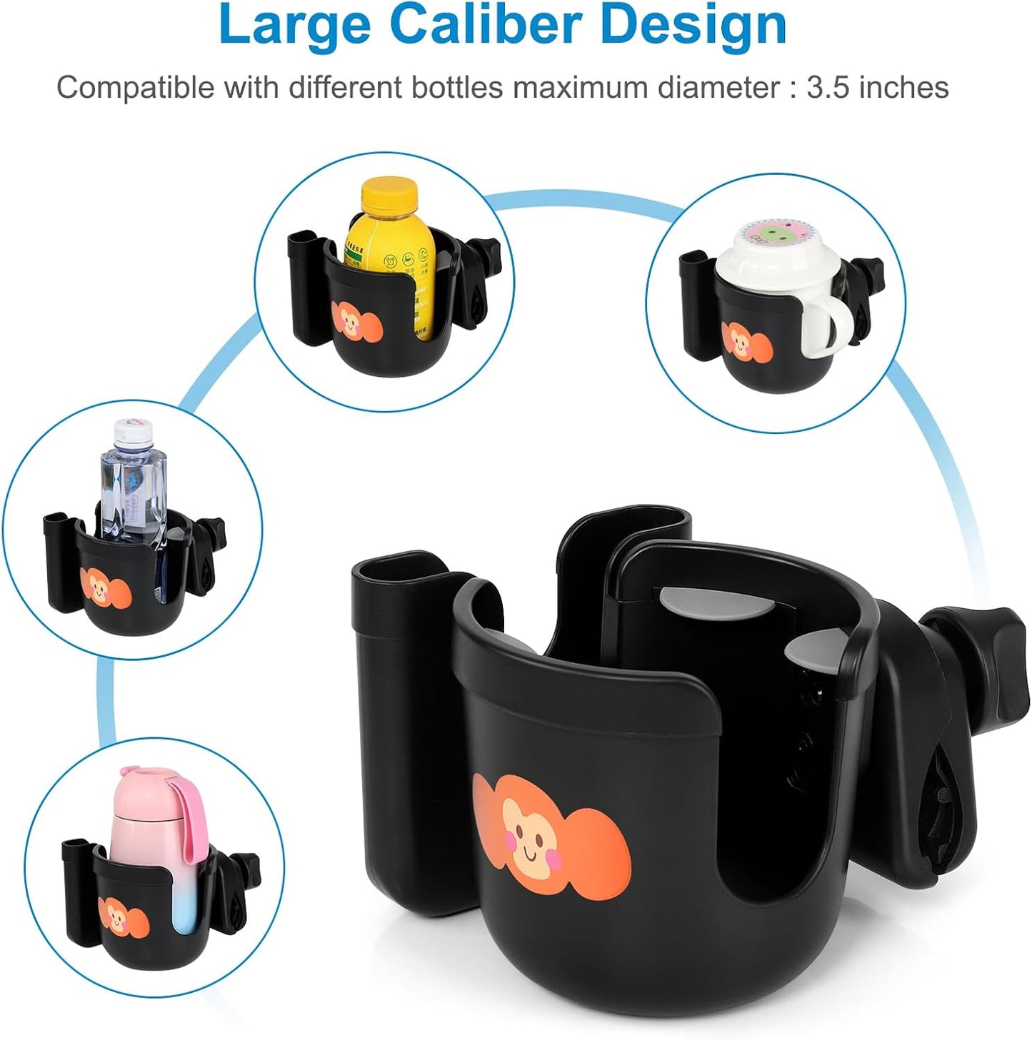 Accmor 2-in-1 Walker Cup Holder with Phone Holder, Wheelchair Cup Holder, Rollator Cup Holder, Cup Phone Holder for Walker, Wheelchair, Rollator, Mobility Scooter