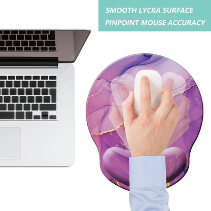 Mouse Pad with Wrist Support, Ergonomic Mouse Pad with Memory Foam Wrist Rest Cushion, Non-Slip Rubber Base Gaming Mice Pad for Home Office Computer Laptop, Flowers Grass