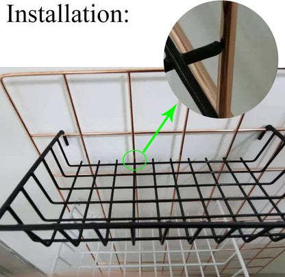 Wall Grid Accessories Wire Grid Baskets Shelf Organizer for Grid Panel Board, 2 Pack