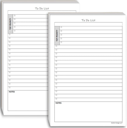 TO DO List Planner Notepad, 60 Page Planning Pad. Undated ToDo Checklist w/Priority & Note Sections. Organize & Track Projects, Clients or Daily Tasks. 8.5 X 11, A4 Tear Sheets.