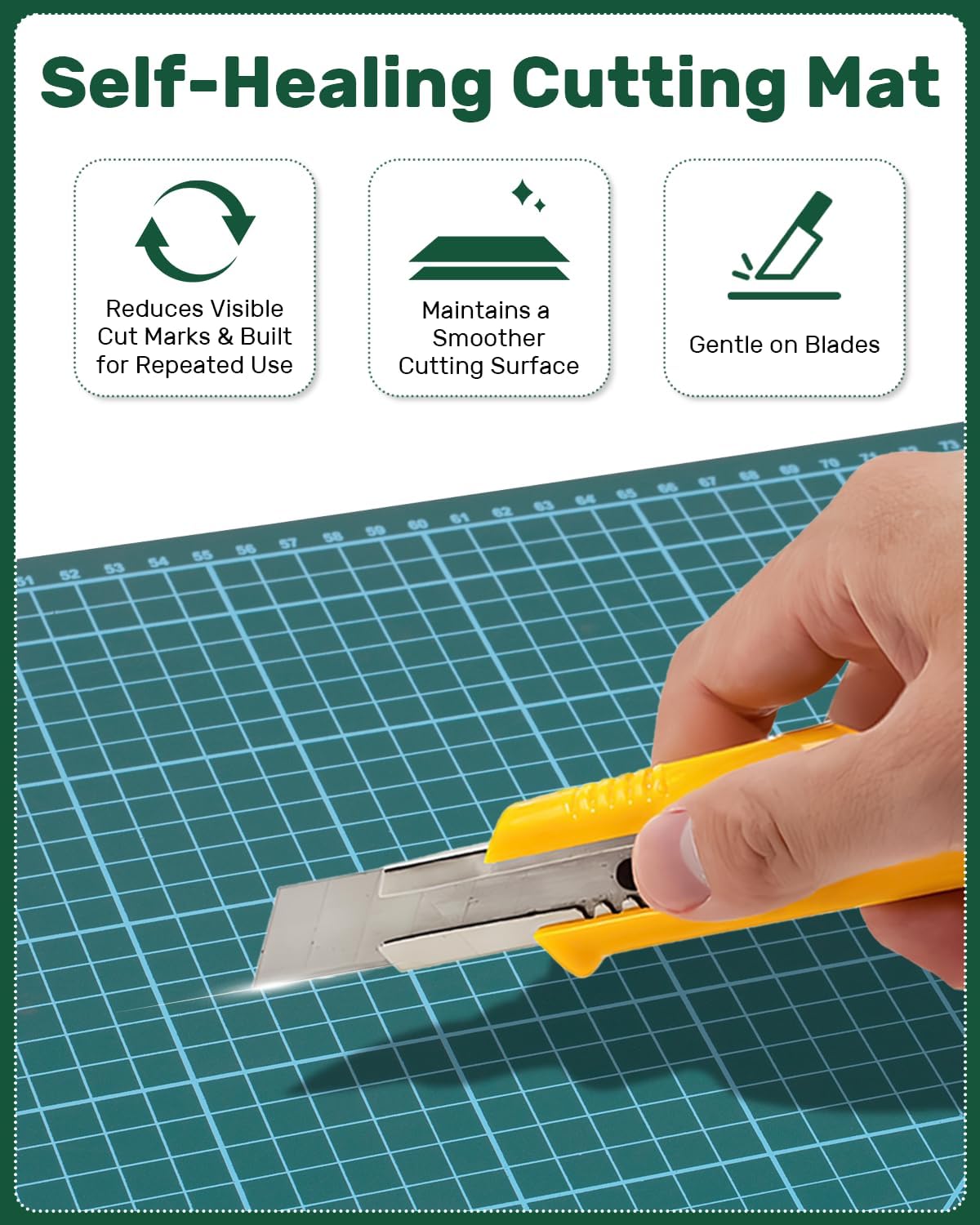 Self Healing Cutting Mat, 17" x 23", Double-Sided Rotary Cutting Mat for Sewing, Quilting, Scrapbooking & Craft, Large Craft Cutting Board for Hobby Use(A2)