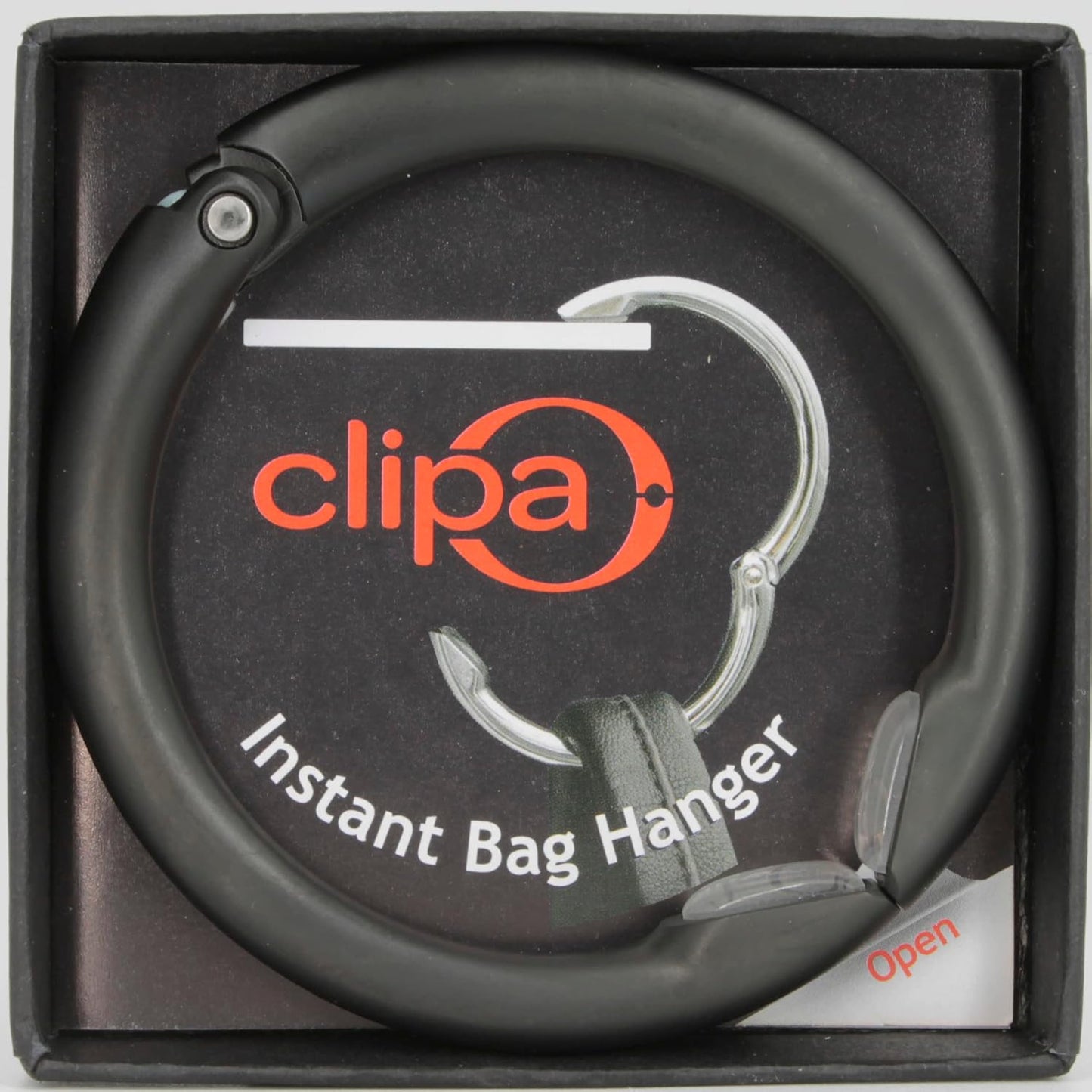 Clipa Bag Hanger - The Ring that Opens Into a Hook, Closes Automatically | Hangs Almost Anywhere in Just 1/2" of Space | Holds 33 lbs | 9 Styles | 3 yr Warranty