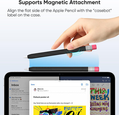 Fintie Silicone Sleeve for Apple Pencil (USB-C), Light Pen Skin Case Cover Soft Protective Anti-Slip Pencil Grip Holder, Supports Magnetic Attachment, Pink