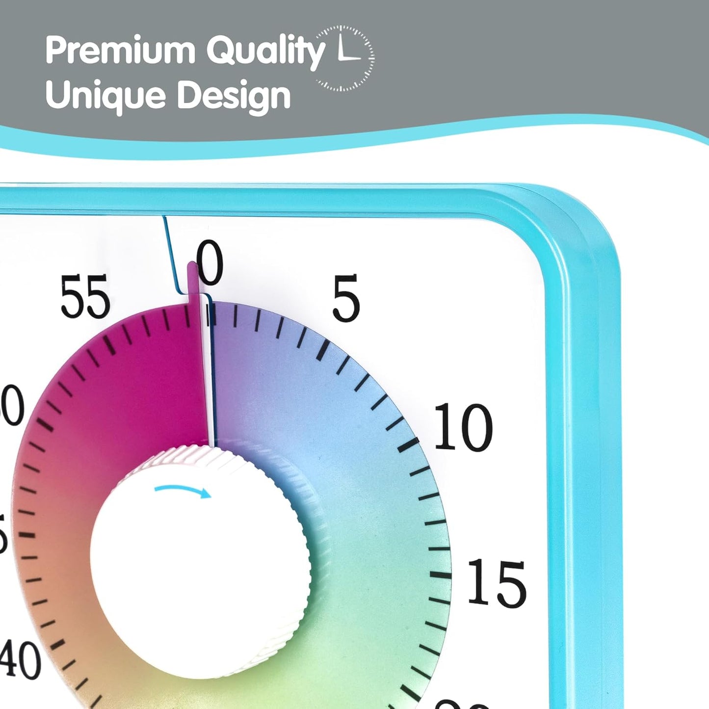 Visual Timer 7.5 inch; 60 Minute 1 Hour Countdown Timer for Kids Classroom Teaching Tool Home Office Meeting, Mechanical Countdown Clock for Exam Time Management Magnetic, Sky Blue with Colorful Disc