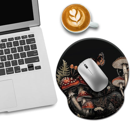 LIMKRIAN Cat Ergonomic Mouse Pad with Wrist Rest, Gaming Mouse Pad with Wrist Support, Funny Mouse Pads for Desk, Computer Mousepad with Non-Slip Pain Relief PU Base, Cute Office Desk Accessories